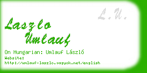 laszlo umlauf business card
